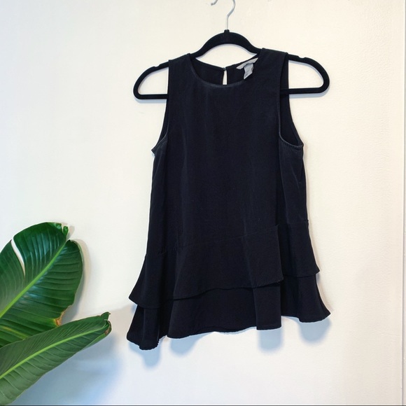 Black asymmetrical tank top - Picture 1 of 4